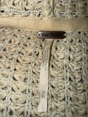 Free People Ivory Crochet Knit Sweater.